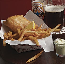Fish and chips with tartar sauce