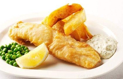 Fish and chips with tartare sauce