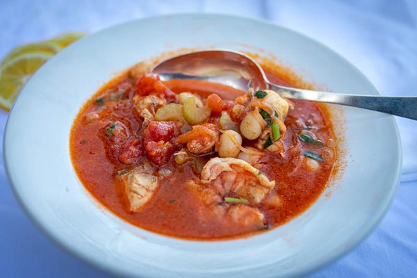 Fish and shrimp stew with white beans