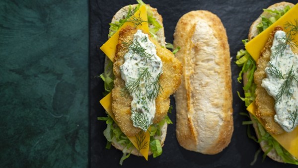 Fish baguette sandwich 