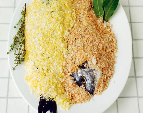 Fish baked in salt