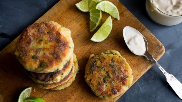 Fish cakes with herbs and chiles