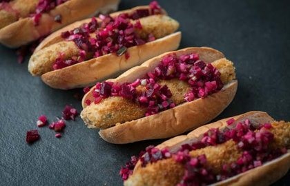 Fish dogs with winter chutney