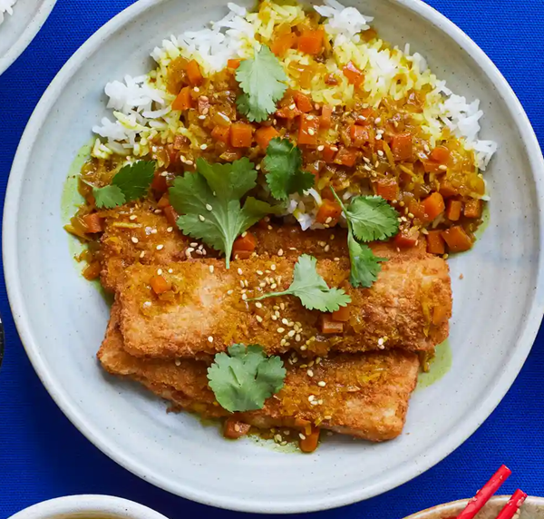 Fish finger katsu curry