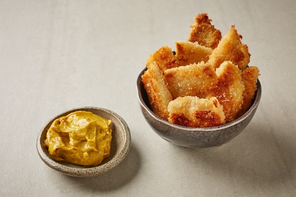 Fish goujons with curry mayo