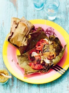 Fish in banana leaf