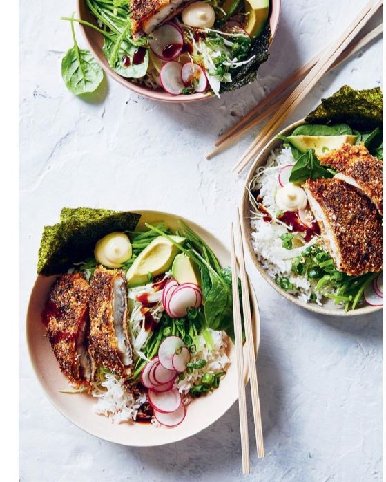 Fish katsu salad bowl