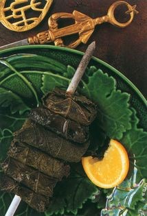 Fish kebabs in vine leaves (Balik kebabi)
