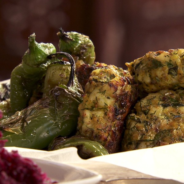 Fish koftas with beetroot relish