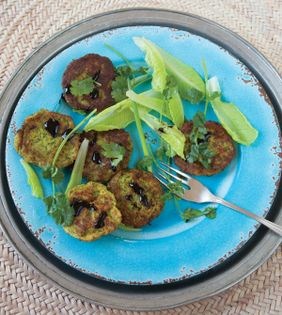 Fish patties glazed with tamarind + date molasses  (Kotlet-e mahi ba khorma-o tamar-e hendi)