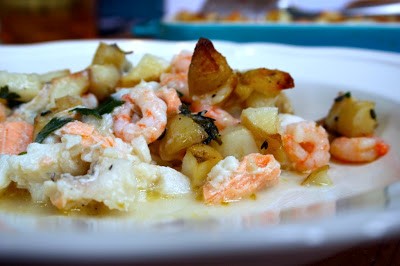 Fish pie on the rocks