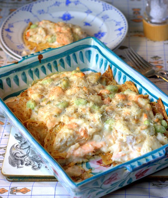 Fish pie stuffed pancakes