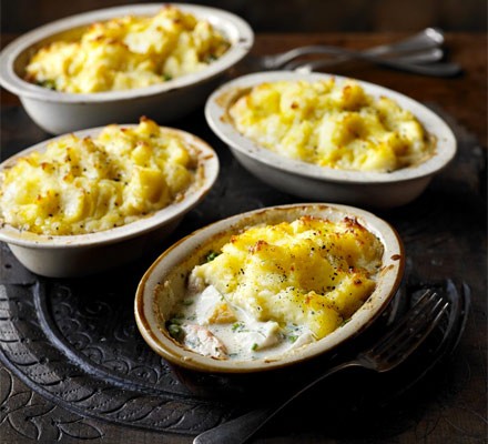 Fish pie with potato crust