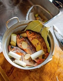 Fish poached in soy sauce and sake (Nizakana)