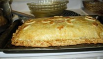 Fish, rice, and mushrooms in pastry (Kulebiaka)