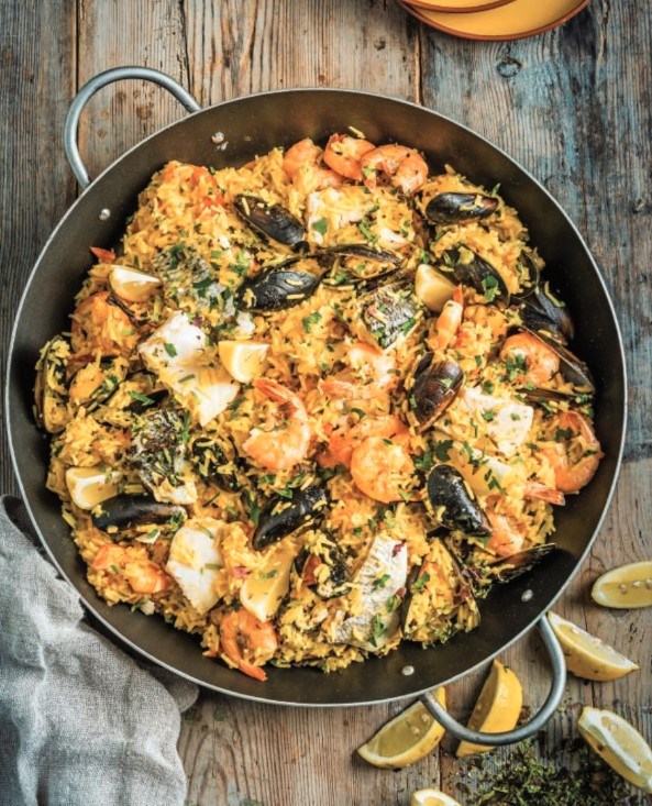 Fish seaweed paella