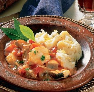 Fish stew with herby mash