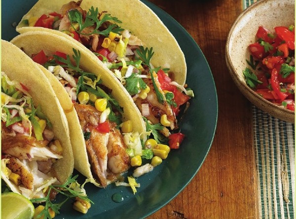 Fish tacos with all the fixins
