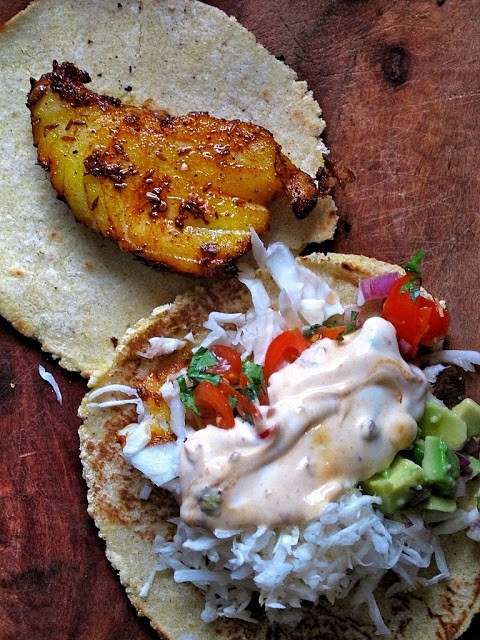 Fish tacos with all the trimmings