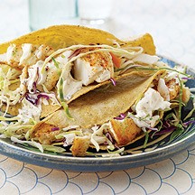 Fish tacos with chipotle cream