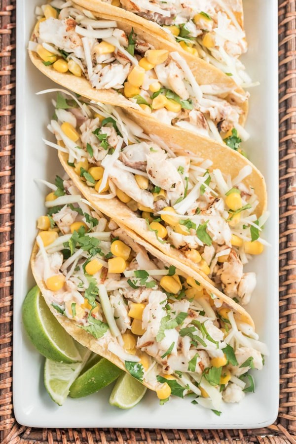 Fish tacos with chipotle cream