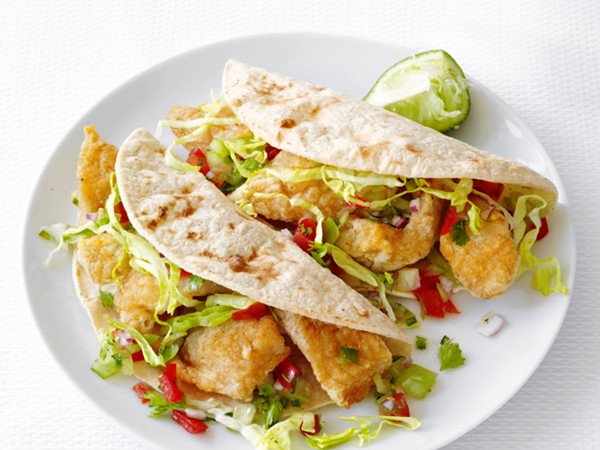 Fish tacos with fresh salsa