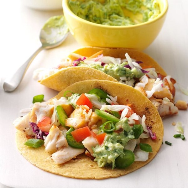 Fish tacos with guacamole