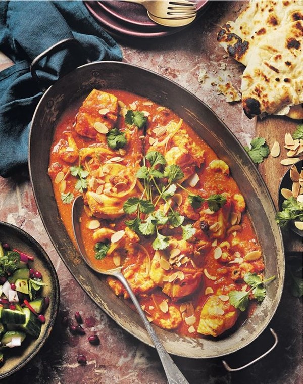Fish tagine with saffron, honey & preserved lemons
