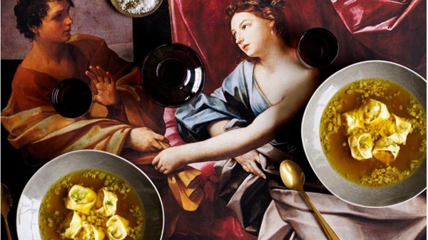 Fish tortellini in fennel saffron broth