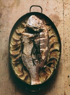 Fish with baker's potatoes
