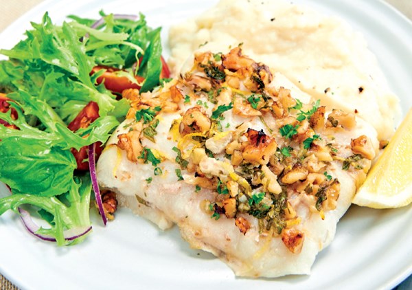 Fish with cauliflower purée