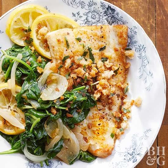 Fish with crispy bread crumbs and onions recipe Eat Your Books