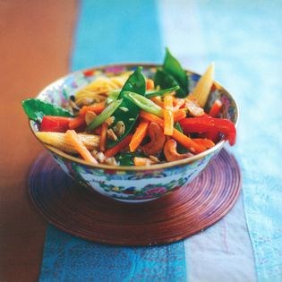 Five-a-day mixed vegetable stir fry