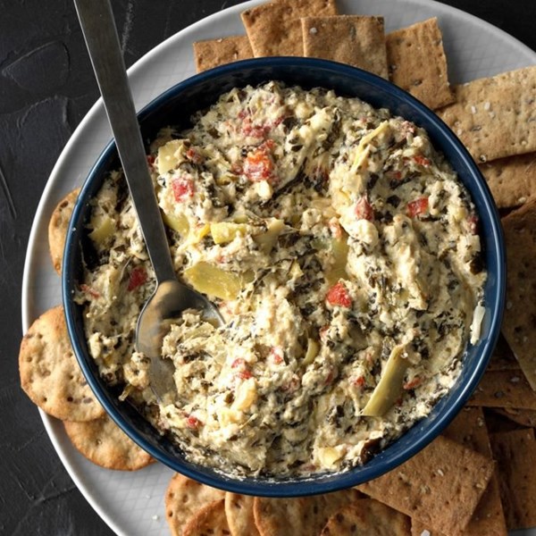 Five-cheese spinach & artichoke dip 