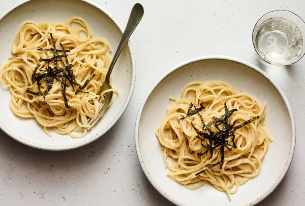 Five-ingredient creamy miso pasta