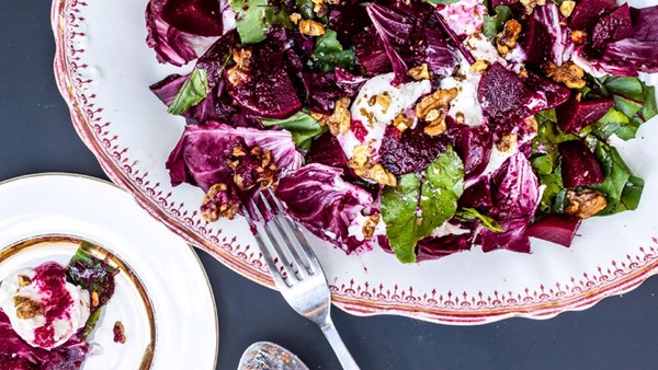 Five-spice beet and burrata salad