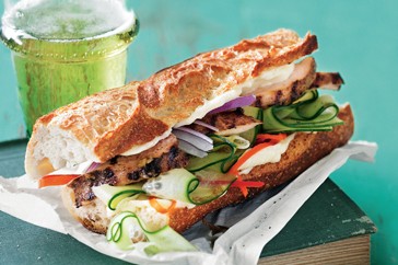 Five-spice chicken & cucumber banh mi