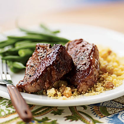 Five-spice lamb chops with citrus-raisin couscous