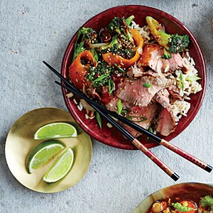 Five-spice orange beef and broccoli