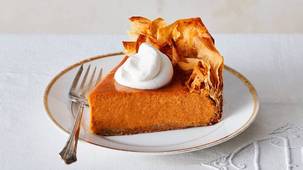 Five-spice pumpkin pie with phyllo crust