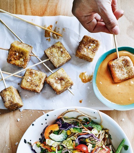 Five-spice smoked tofu nuggets