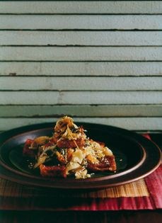 Five-spice tofu, bamboo and water chestnut salad