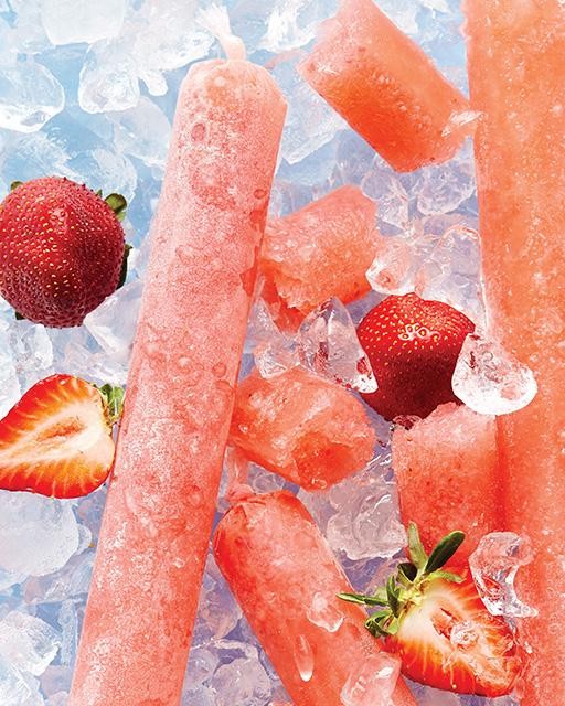 Fizzy strawberry pops