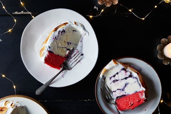 Flag cake meets baked Alaska