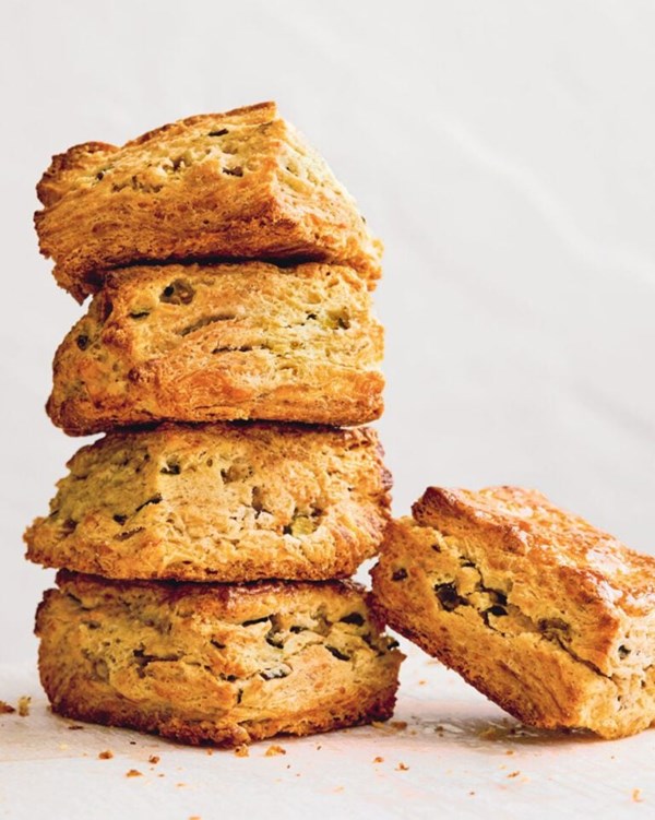 Flaky cheese and pickle scones 