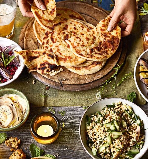 Flaky flatbread for mezze