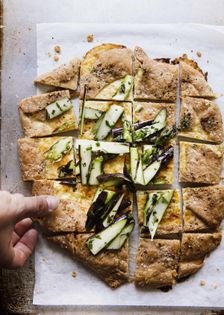 Flaky rye + three cheese galette w/asparagus salad