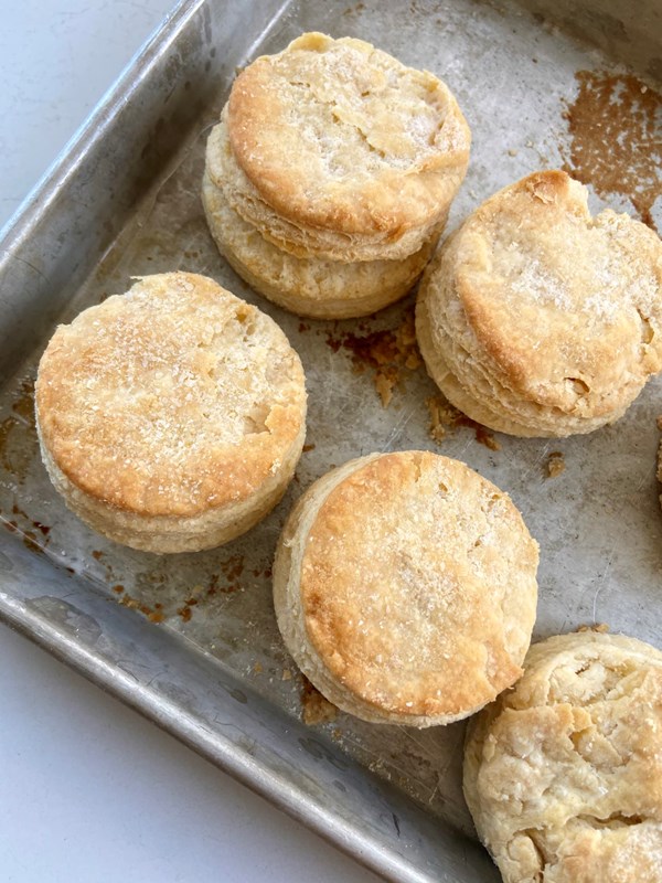 Flaky sourdough biscuits