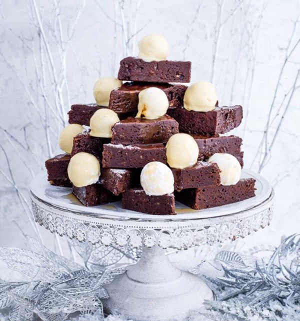 Flaming brandy butter ball brownies