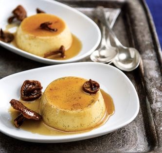 Flan with brown sugar candy cap syrup [Pam Krauss]